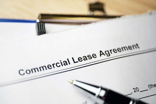 A commercial lease document, commercial leases concept. 