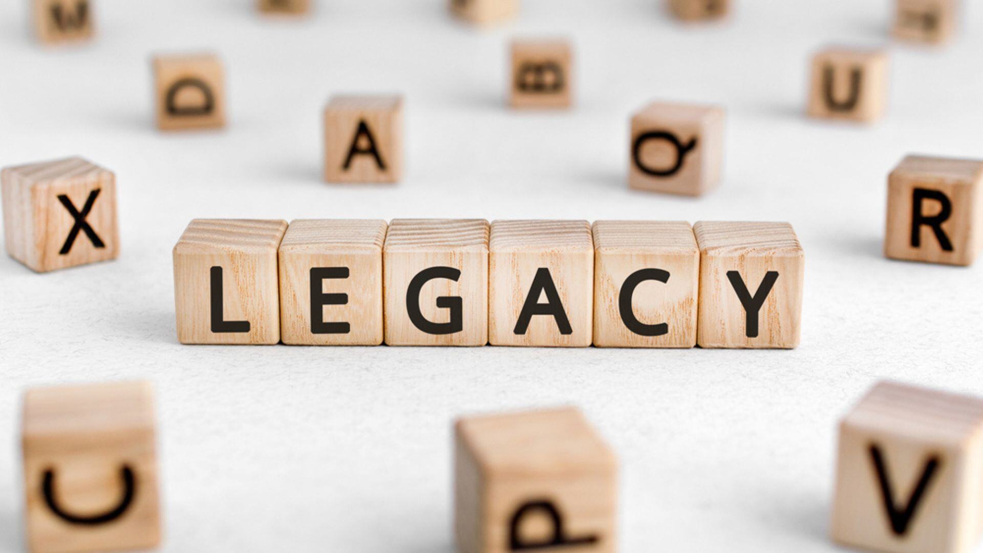 Wooden blocks that spell legacy